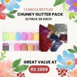 12 pieces mica colours & chunky glitter